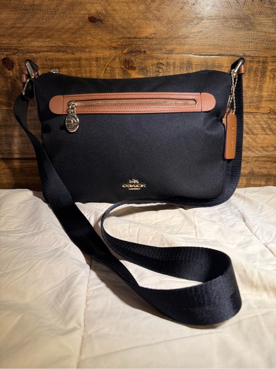 Coach Handbags - Coach Black Crossbody with Tan Leather Trim and Gold Hardware